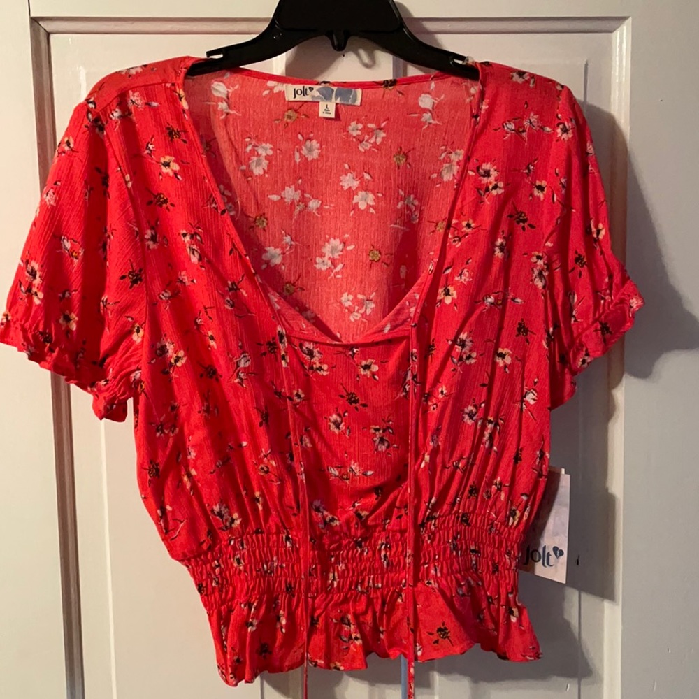 Floral short sleeved blouse
